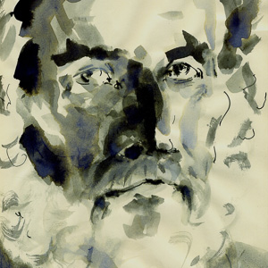 TimNeat drawing of John Berger, Avignon 2012